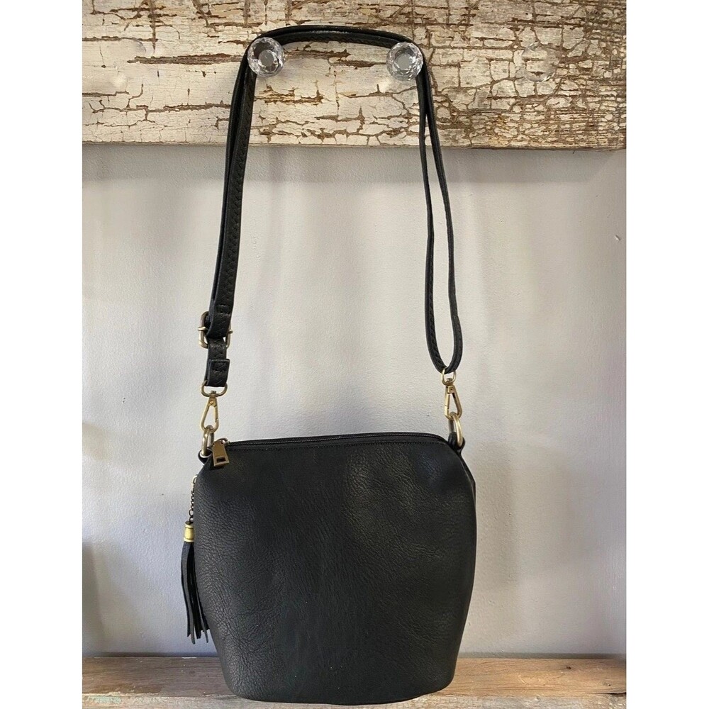 Jen & Co. Womens Dylan Vegan Leather Crossbody Concealed Carry Handbag